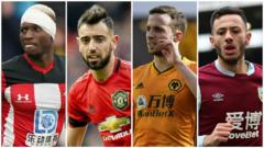 (left to right) Moussa Djenepo, Bruno Fernandes, Diogo Jota and Dwight McNeil