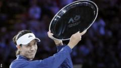 Garbine Muguruza with runners-up trophy