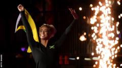 Danusia Francis being introduced at Superstars of Gymnastics