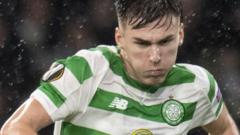 Celtic full-back Kieran Tierney remains on the sidelines for Celtic