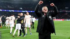 Ole Gunnar Solskjaer celebrates