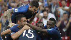 French players celebrate
