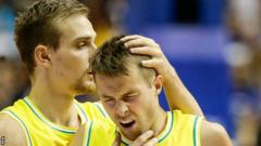 Nathan Sobey of Australia appeared to be hurt in the brawl