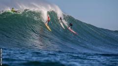 Mercedes Maidana pictured moments before the accident at the Nelscott Reef Big Wave Classic