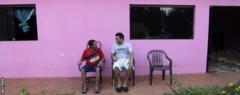 Salvador Cabanas (right) with his Uncle Pablo at the family home in Itaugua, Paraguay