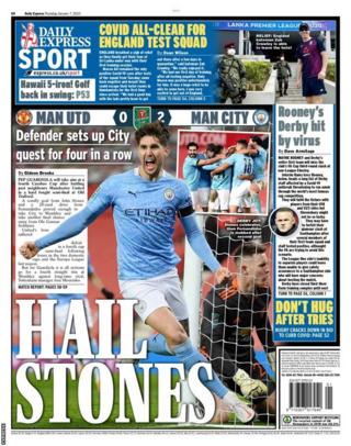 Thursday's Express back page