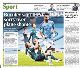 The back page of Tuesday's Times