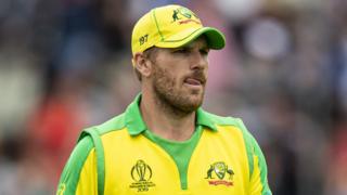 Australia captain Aaron Finch looks on during his side's World Cup semi-final defeat by England