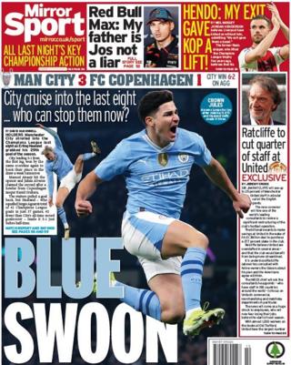 Daily mirror back page