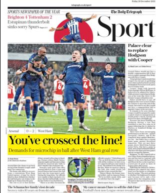 Daily Telegraph sports section - 29 December 2023
