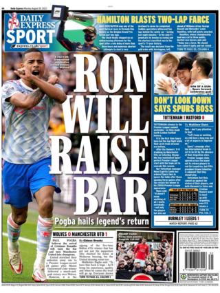 The back page of the Daily Express