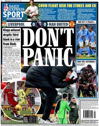 The back page of the Daily Express