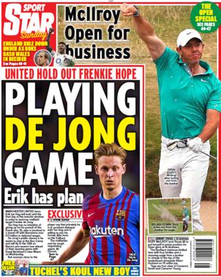 The back page of the Daily Star on Sunday