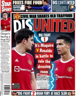 Daily Star back page on 18 February 2022