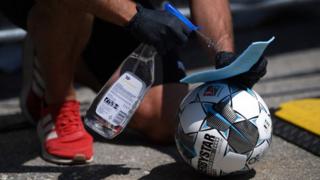Bundesliga ball sprayed