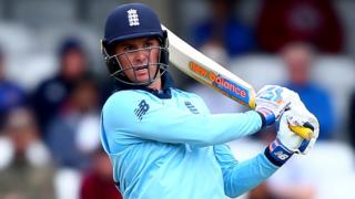 England opener Jason Roy plays a shot against Afghanistan