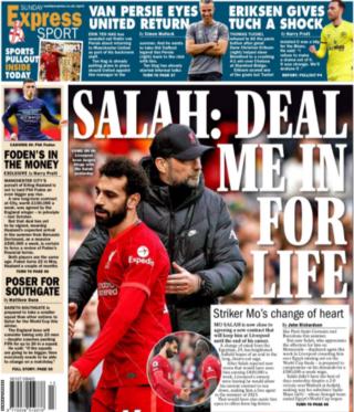 Back page of the Sunday Express on 3 April 2022