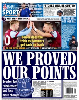 Daily Express back page