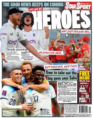 The back page of the Daily Star