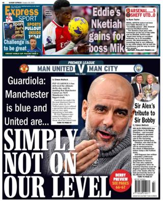 The back page of the Sunday Express