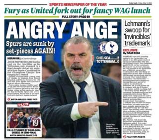 Back page of the Daily Mail