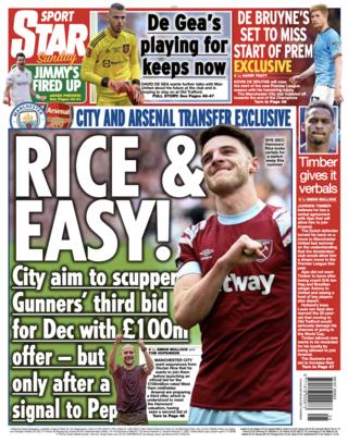 The back page of Daily Star Sunday