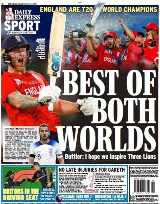 The back page of the Daily Express