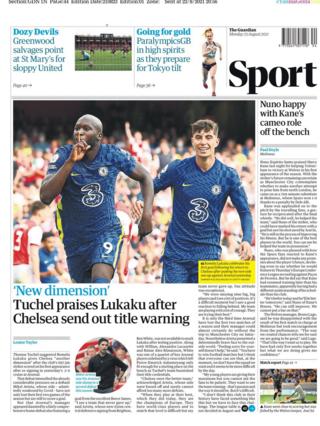 The back page of the Guardian