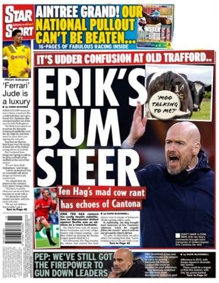 Saturday's Star back page: 'Erik's bum steer'