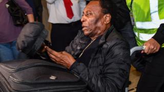 Pele in a wheelchair last year