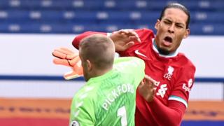 Jordan Pickford tackle on Virgil van Dijk