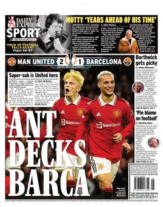 Daily Express back page - Friday 24 February