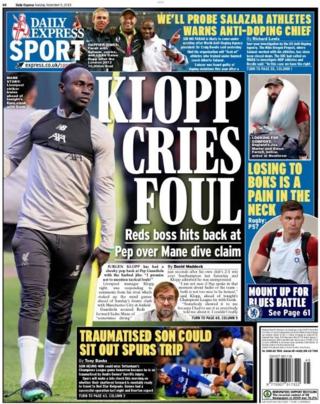 The back page of the Express