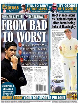 The Sunday Express back page