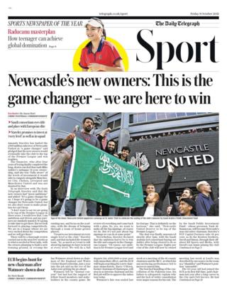 Friday's Telegraph back page