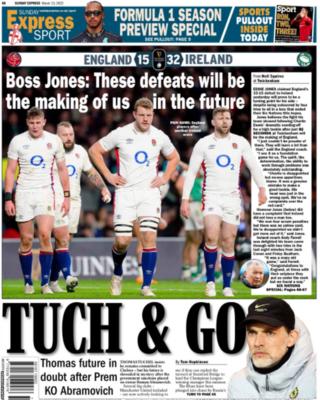 Main sport page of the Sunday Express on 13 March 2022