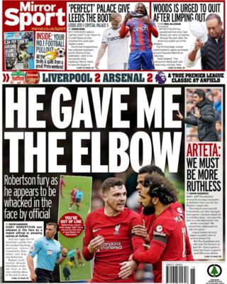 Back page of the Daily Mirror on 10 April 2023