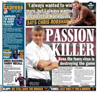 Sunday's Express back page