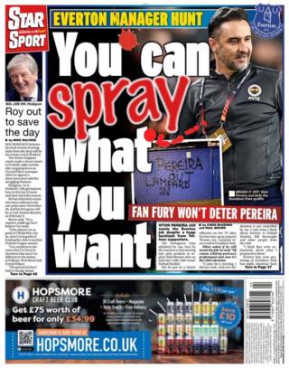 The back page of the Daily Star