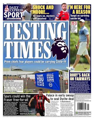 Express back page on Monday