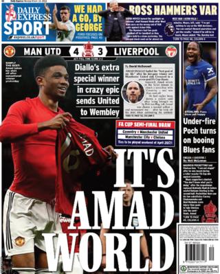 Back page of the Daily Express on 18 March 2024