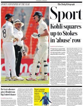 Friday's Daily Telegraph sports pages