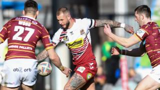 Huddersfield v Wigan in Super League action