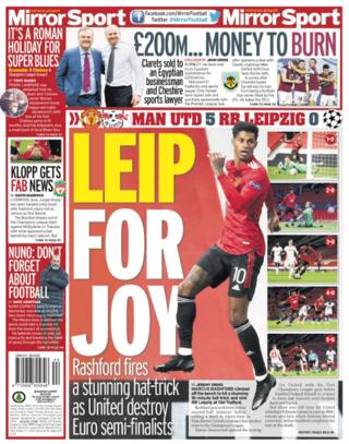 Thursday's Mirror back page