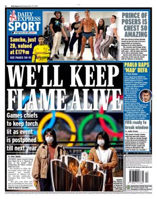 Daily Express back page for Wednesday, 25 March