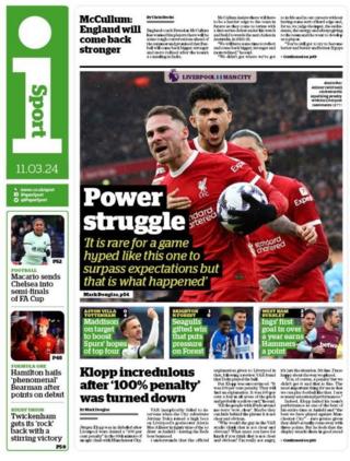 Monday's I back page - 'Power struggle'