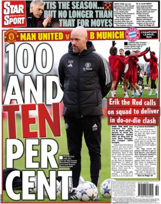 Back page of the Daily Star on 12 December 2023