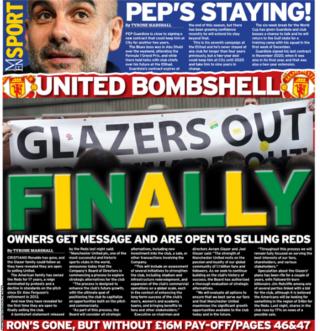 The back page of the Manchester Evening News