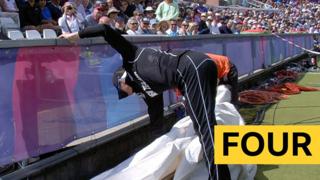 New Zealand player searches for the ball