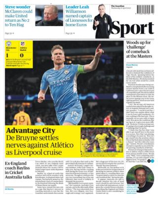 Wednesday's Guardian back page: Advantage City